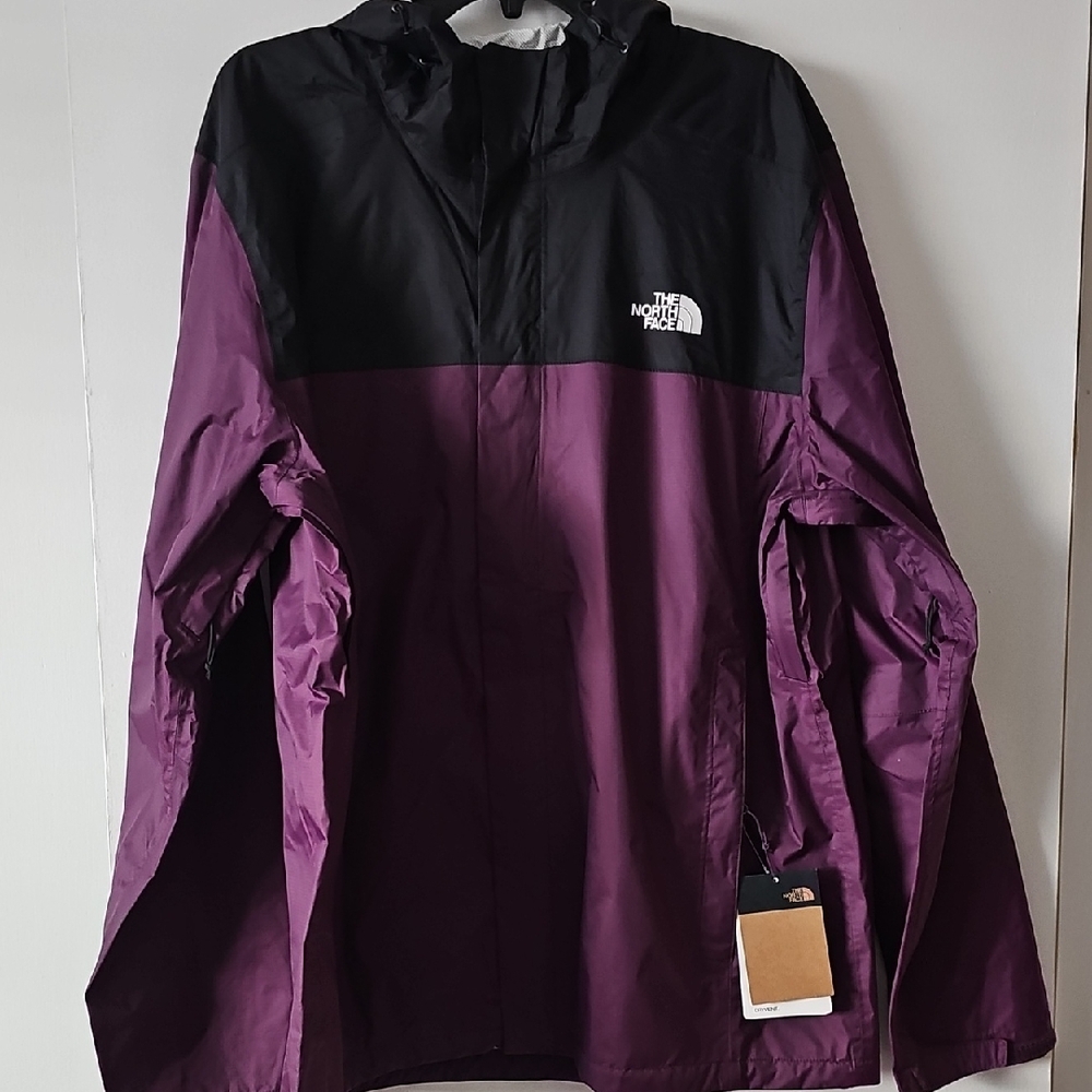 The North Face Hooded Two-Tone Venture Jacket XL Purple & Black New